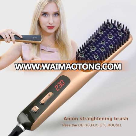 2018 Hot Sale Ceramic Coating Plate Display LCD electric hair straightening brush